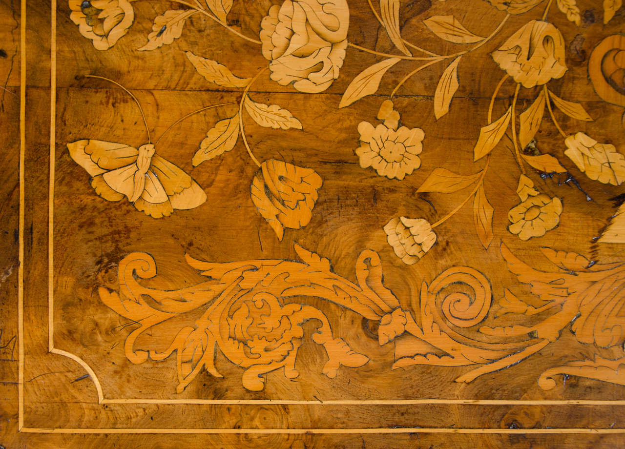 Dutch Marquetry Walnut Bureau, 18th Century, 1