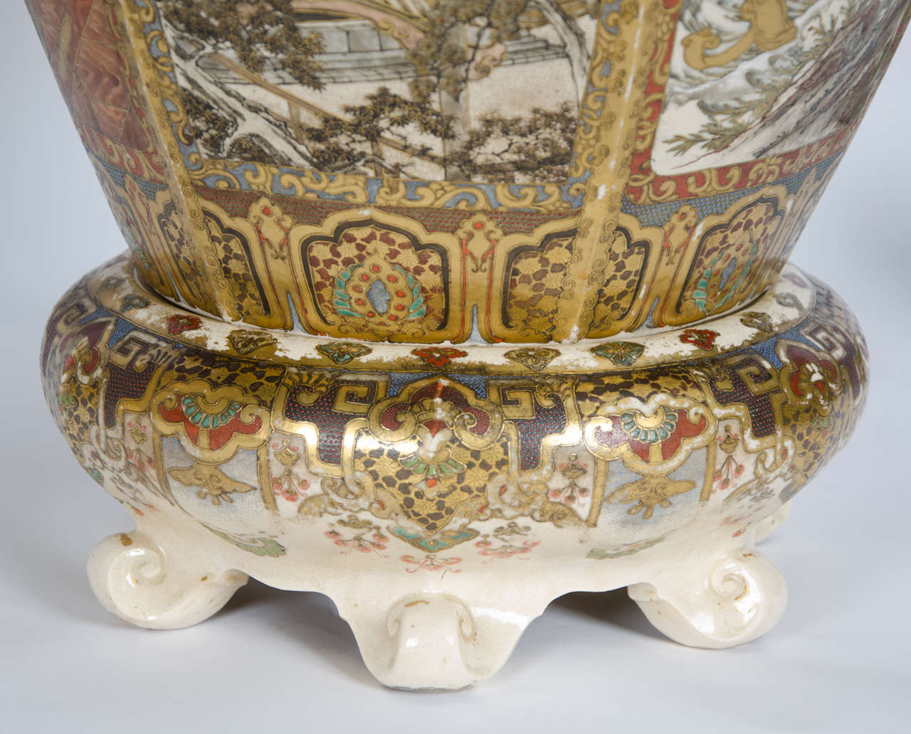Late 19th Century Large Pair of Antique Satsuma Vases