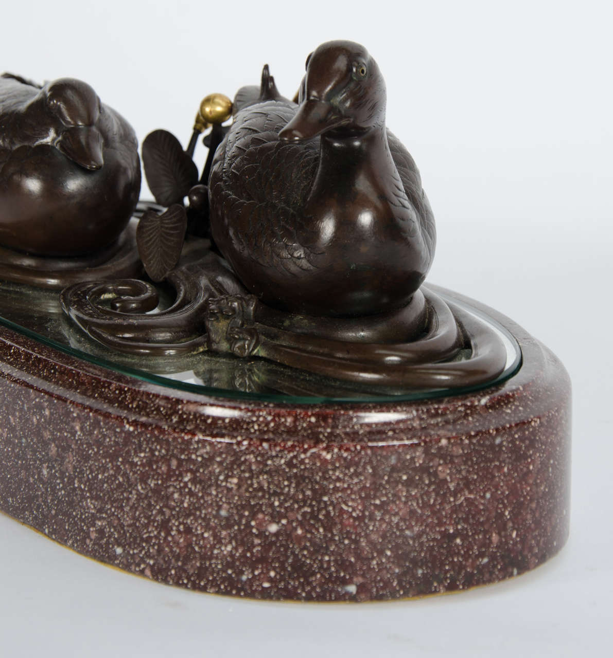 Japanese Meiji period Bronze, Gold Inlaid study of Ducks  For Sale 3