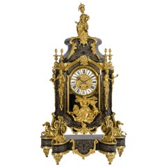 Large Antique French Boulle Style Mantel Clock