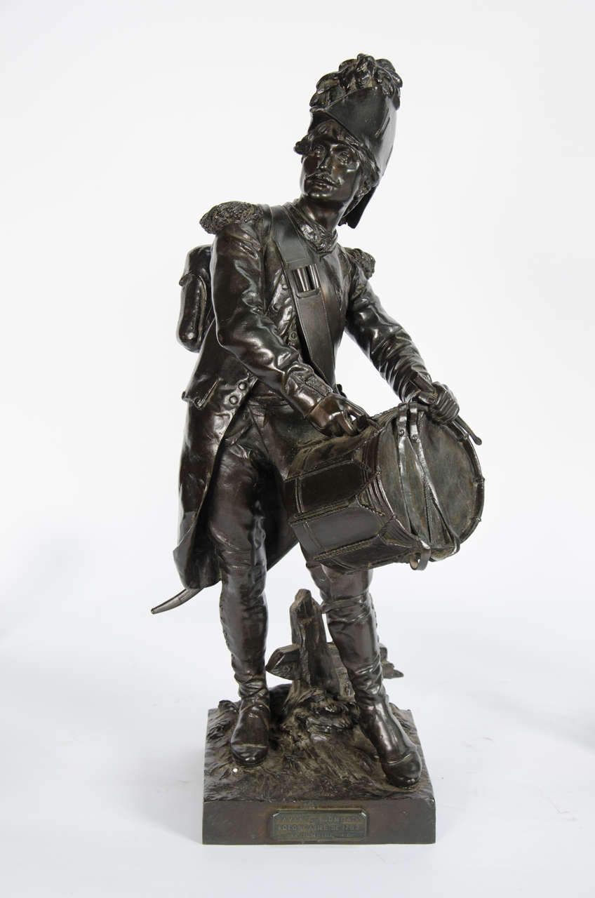 Pair of Antique Bronze Statues of Napoleonic Soldiers at 1stDibs