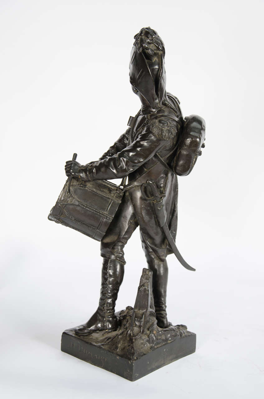 Pair of Antique Bronze Statues of Napoleonic Soldiers at 1stDibs