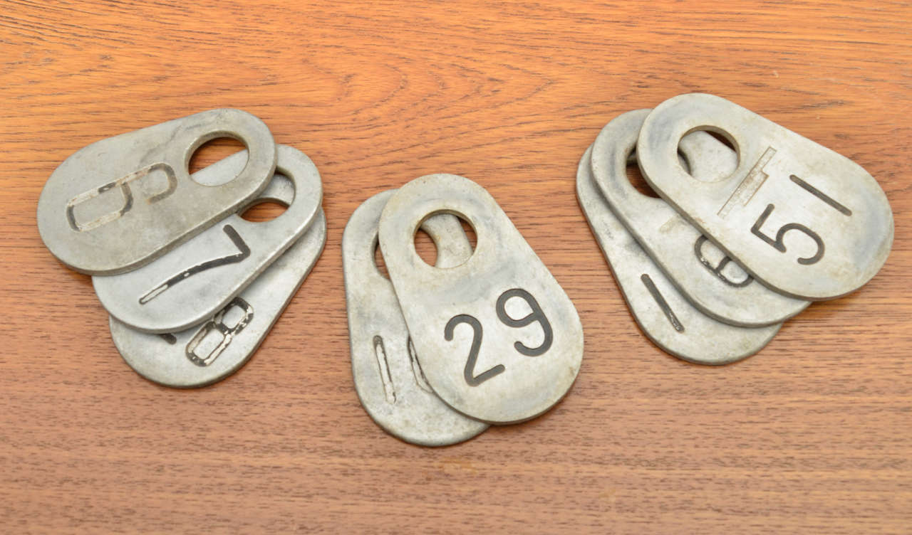 American Set of Vintage Cattle Tags