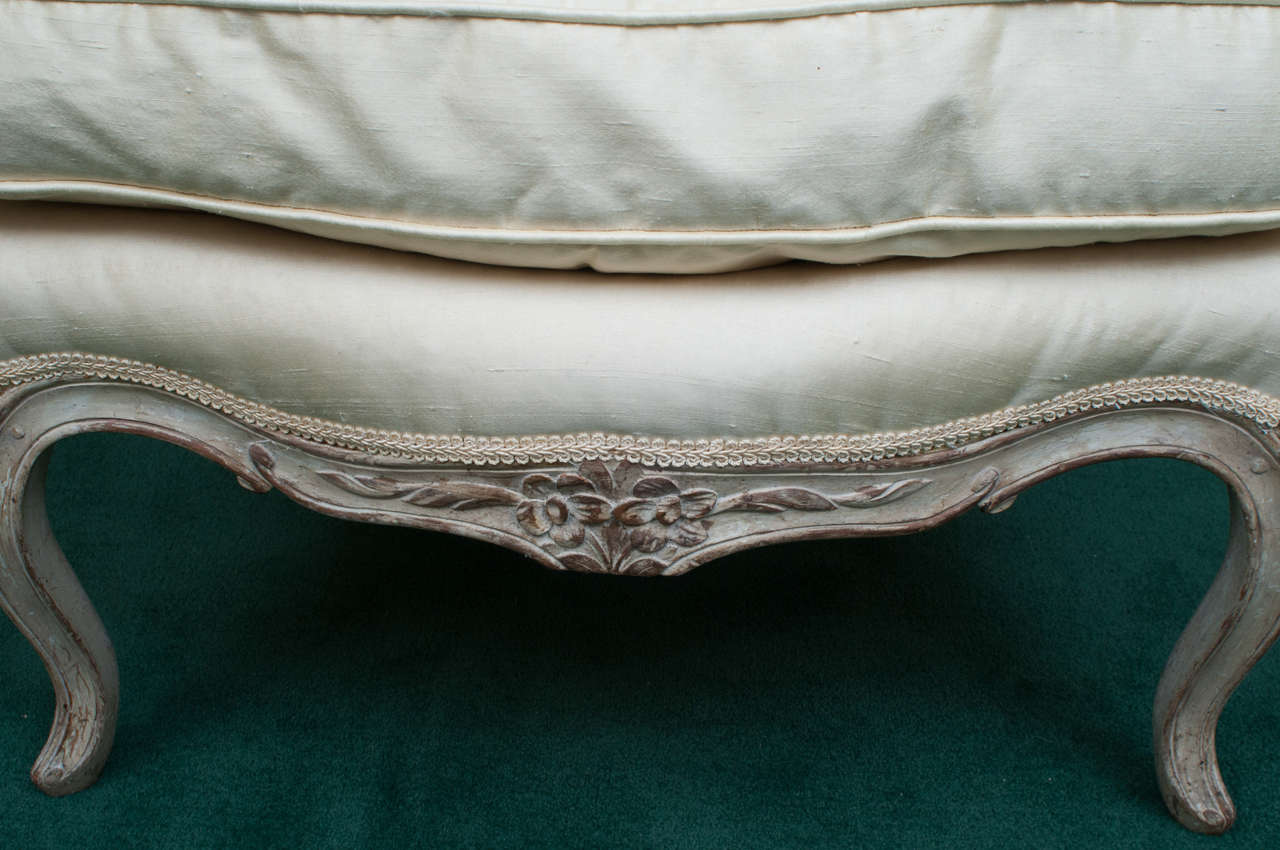 Louis XV Style Painted Bergeres with Down Cushions, France, circa 1850 1