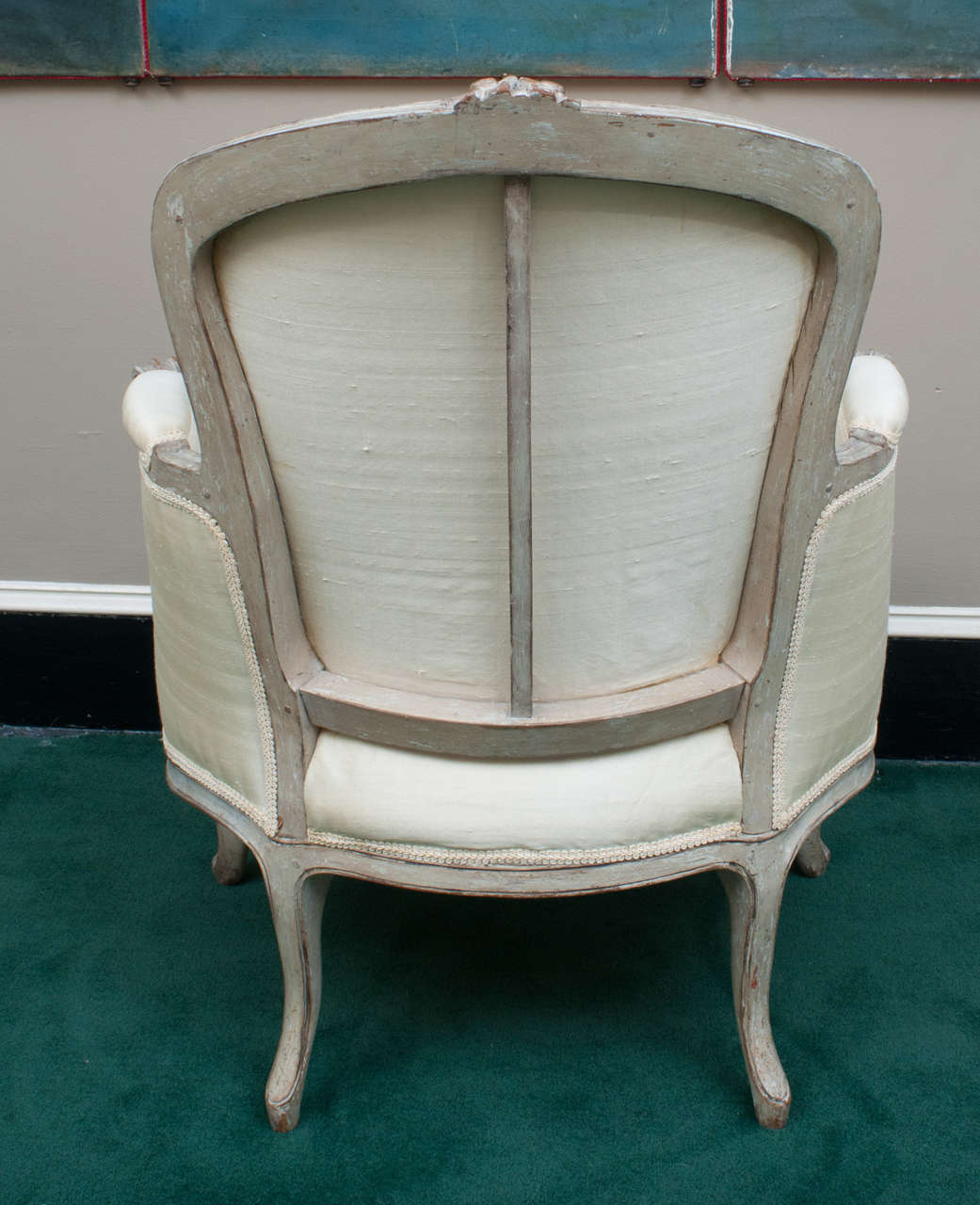Louis XV Style Painted Bergeres with Down Cushions, France, circa 1850 3