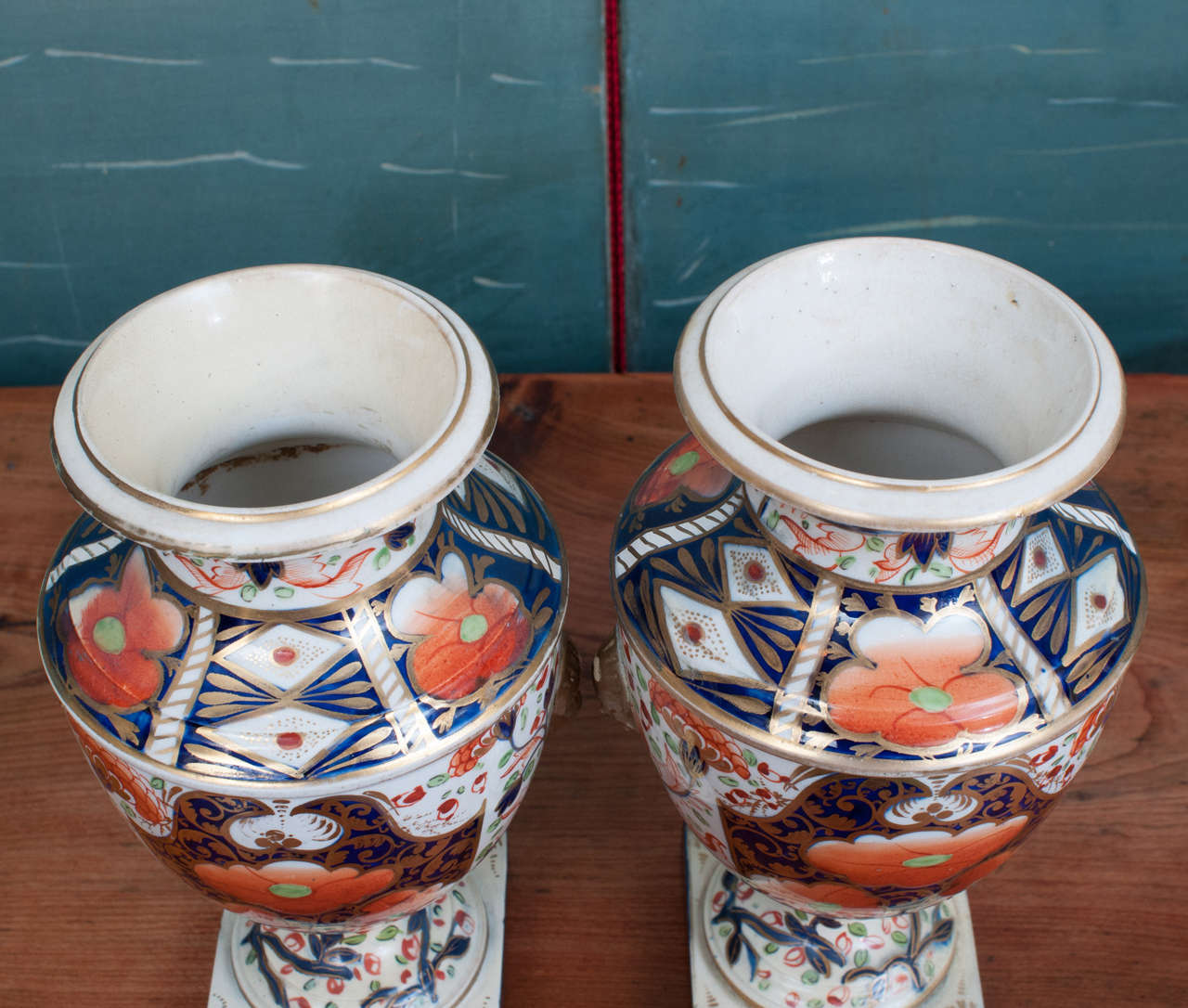 English Pair of Derby Porcelain Urns in the 