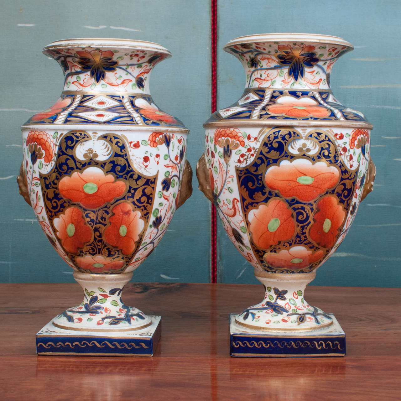 Pair of Derby Porcelain Urns in the 