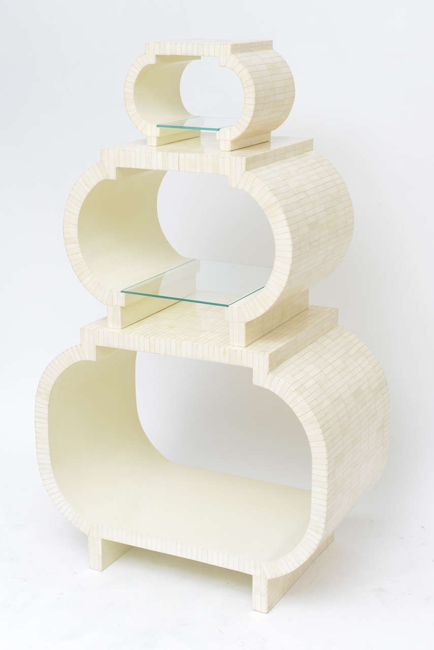 Colombian Tessellated Bone Étagère or Nesting Tables by Enrique Garcel For Sale