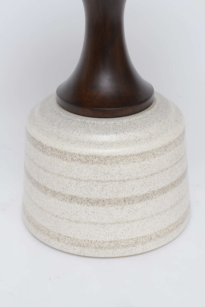 Glazed Ceramic-Based Walnut Side Table by John Van Koert for Drexel