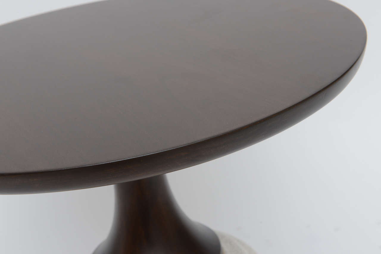 Ceramic-Based Walnut Side Table by John Van Koert for Drexel In Excellent Condition In North Miami, FL