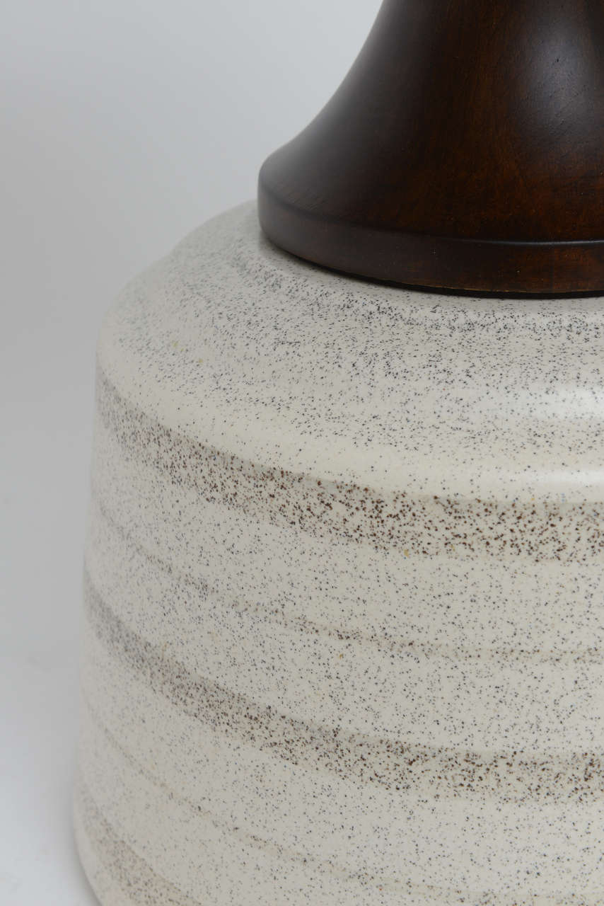 Mid-20th Century Ceramic-Based Walnut Side Table by John Van Koert for Drexel