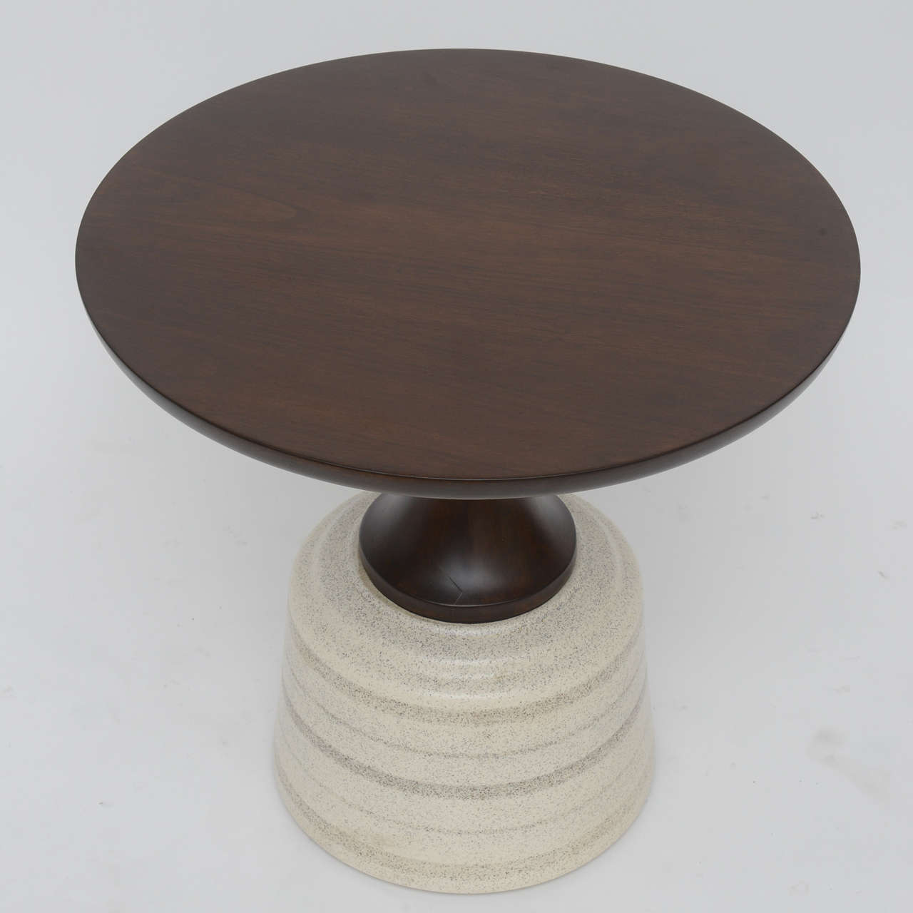 Ceramic-Based Walnut Side Table by John Van Koert for Drexel 2