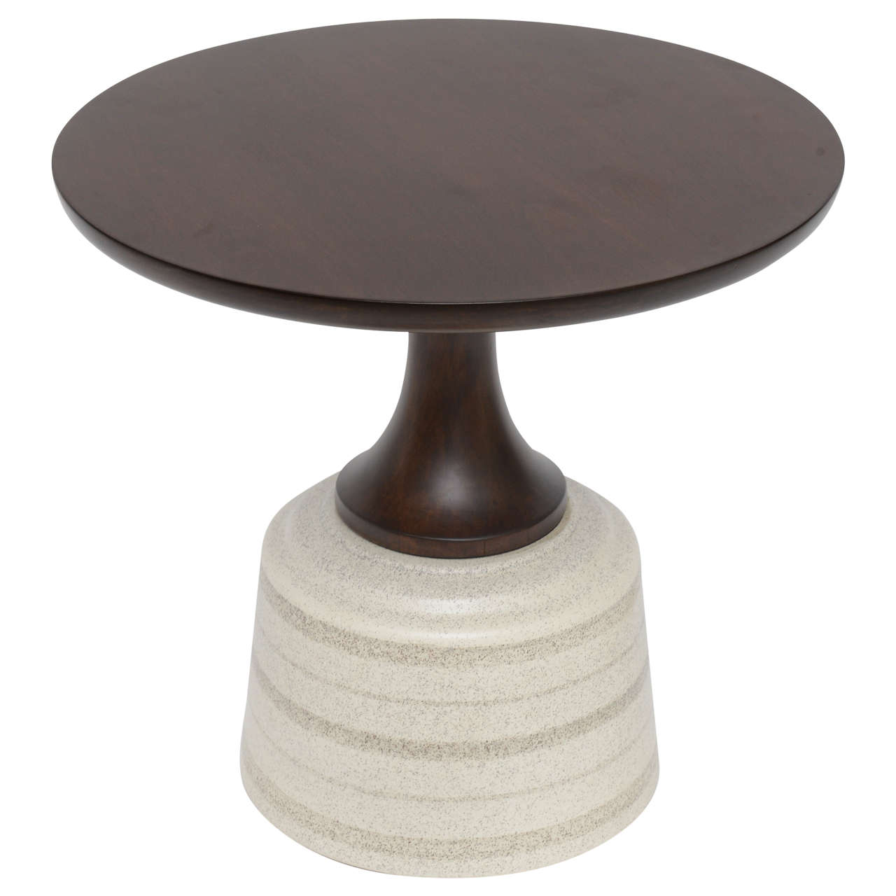 Ceramic-Based Walnut Side Table by John Van Koert for Drexel