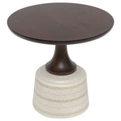 Ceramic-Based Walnut Side Table by John Van Koert for Drexel