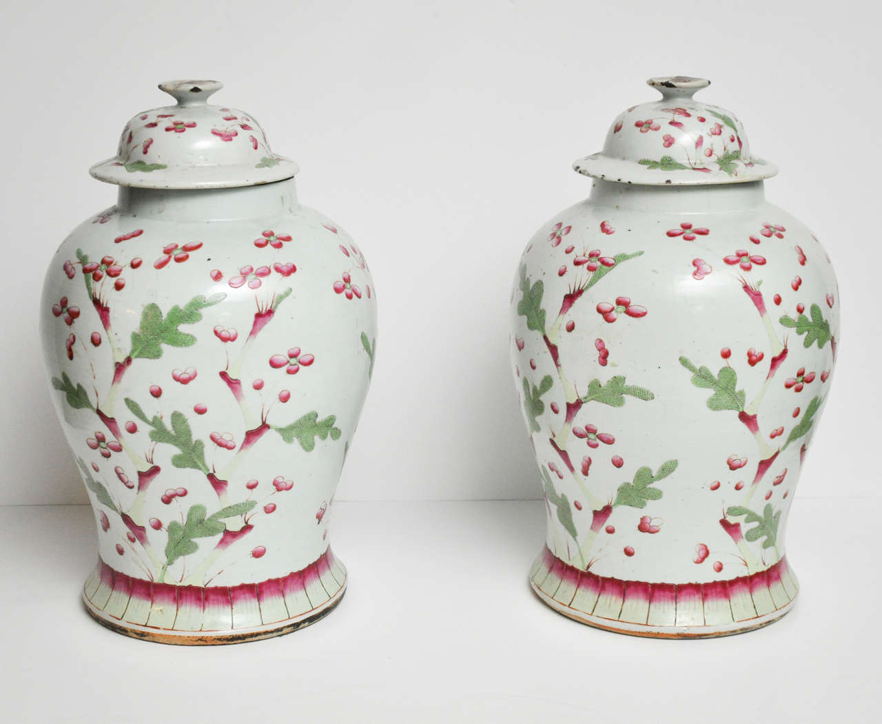 Pair of Chinese Porcelain Temple Jars,  circa 1800