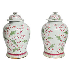 Pair of Chinese Porcelain Temple Jars,  circa 1800