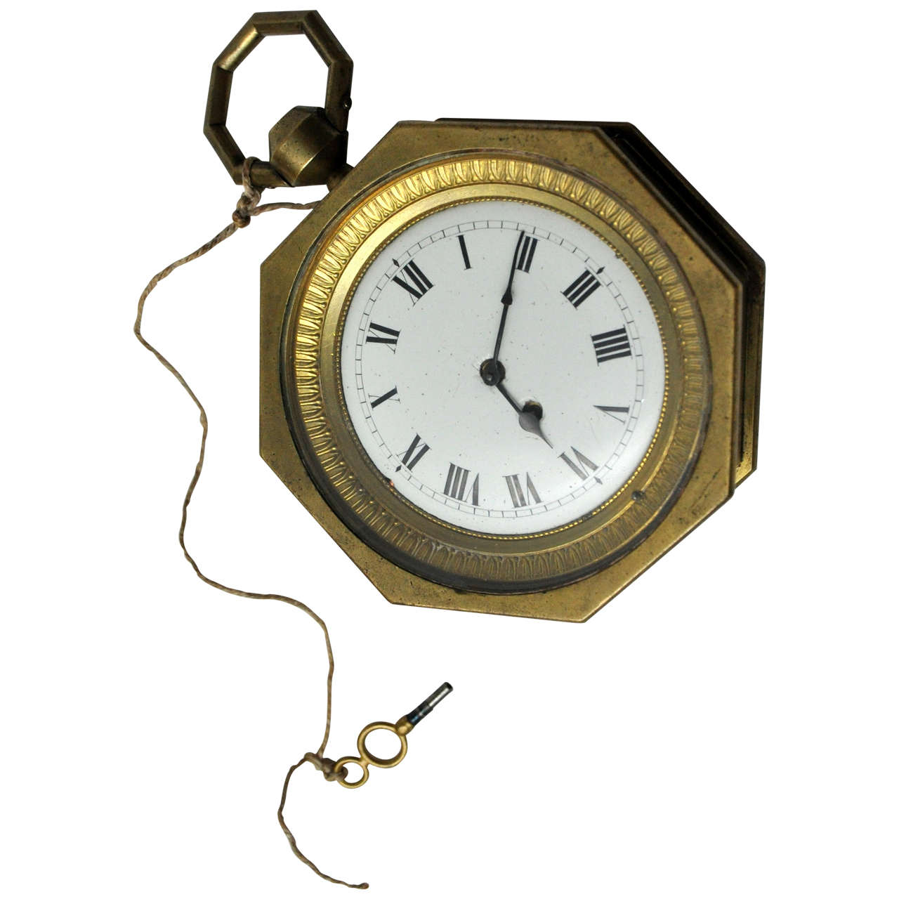 French Octagonal Brass Carriage Clock, circa 1770 For Sale