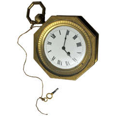 French Octagonal Brass Carriage Clock, circa 1770