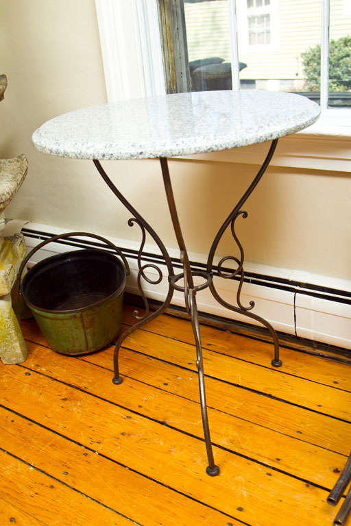 Polished Steel French Bistro Table at 1stdibs
