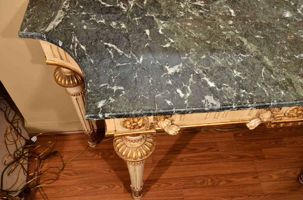 19th c Louis XVI marble topped console In Excellent Condition In Dallas, TX