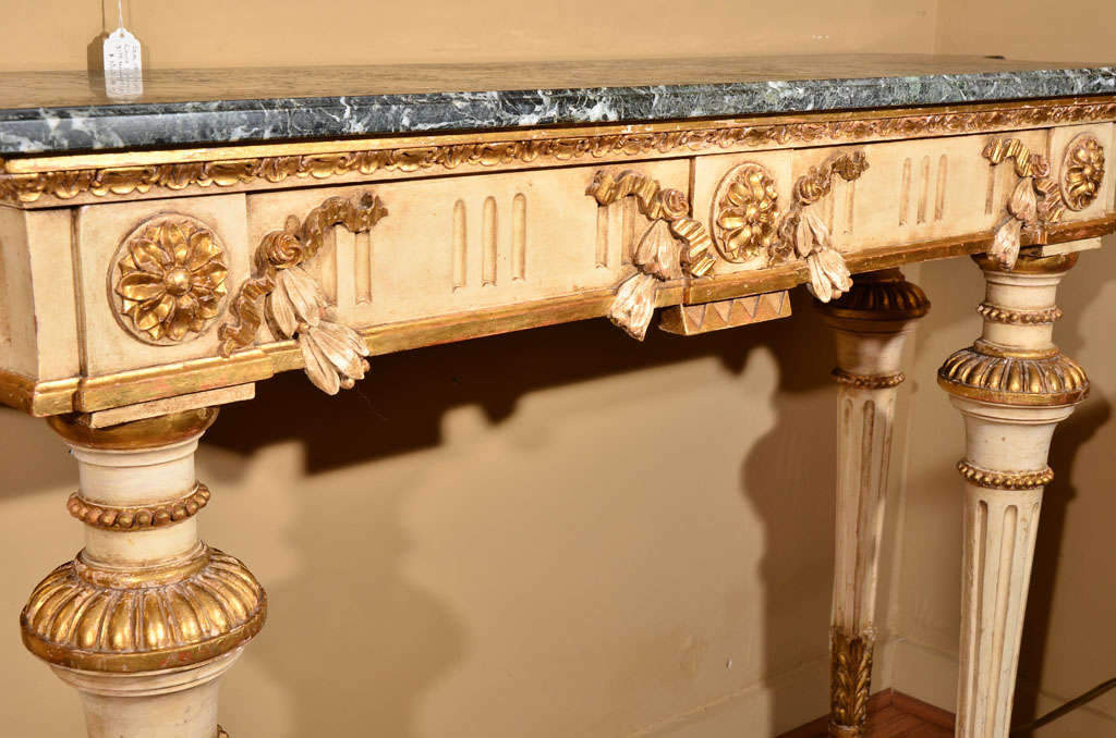 19th Century 19th c Louis XVI marble topped console