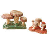 Vintage Cement Garden Mushrooms