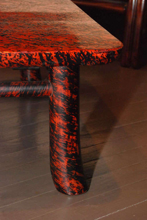 Lacquer Japanese red and black Wakasa lacquer table