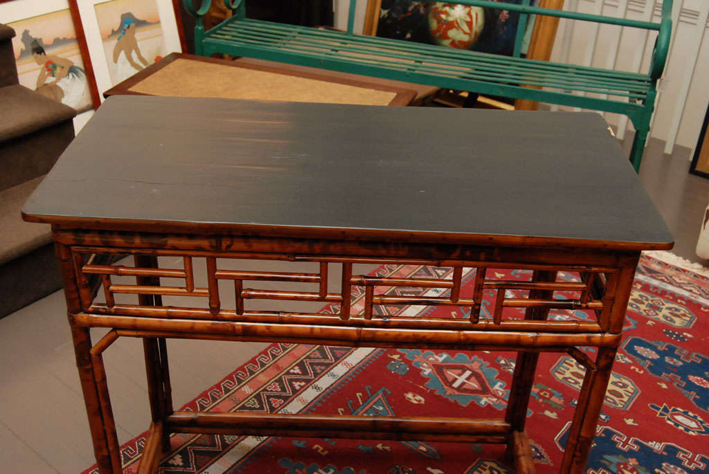 Lacquer Chinese bamboo console table