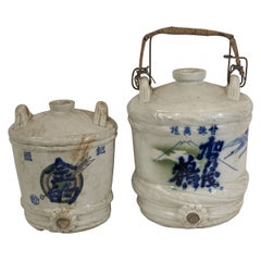 Antique Porcelain Japanese Wine Jars