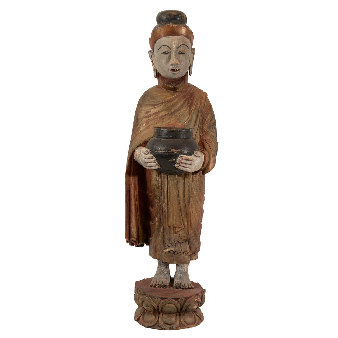 Burmese Standing Buddha, circa 1920 For Sale