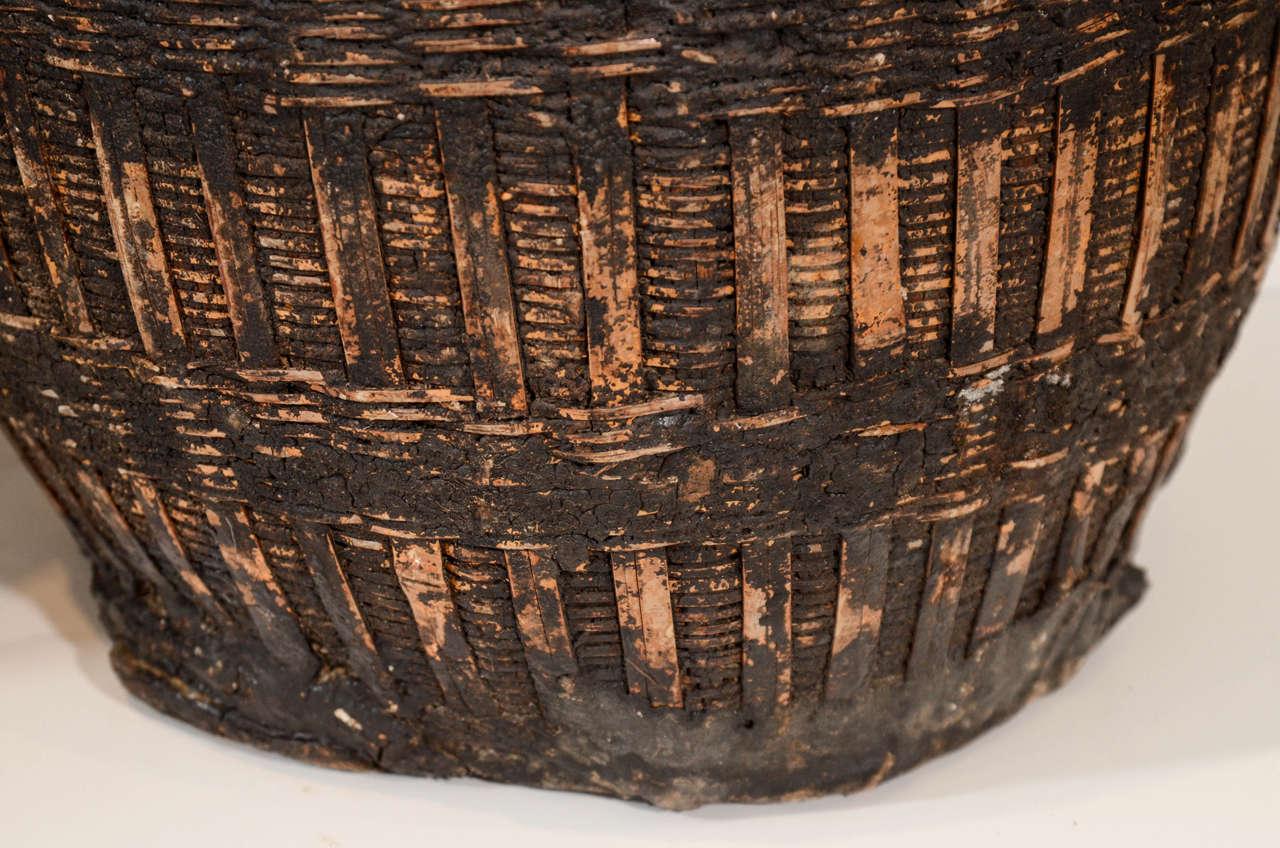 Antike chinesische gewebte Lebensmittelkörbe (Weidenholz)