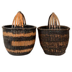 Antique Chinese Woven Food Baskets 2