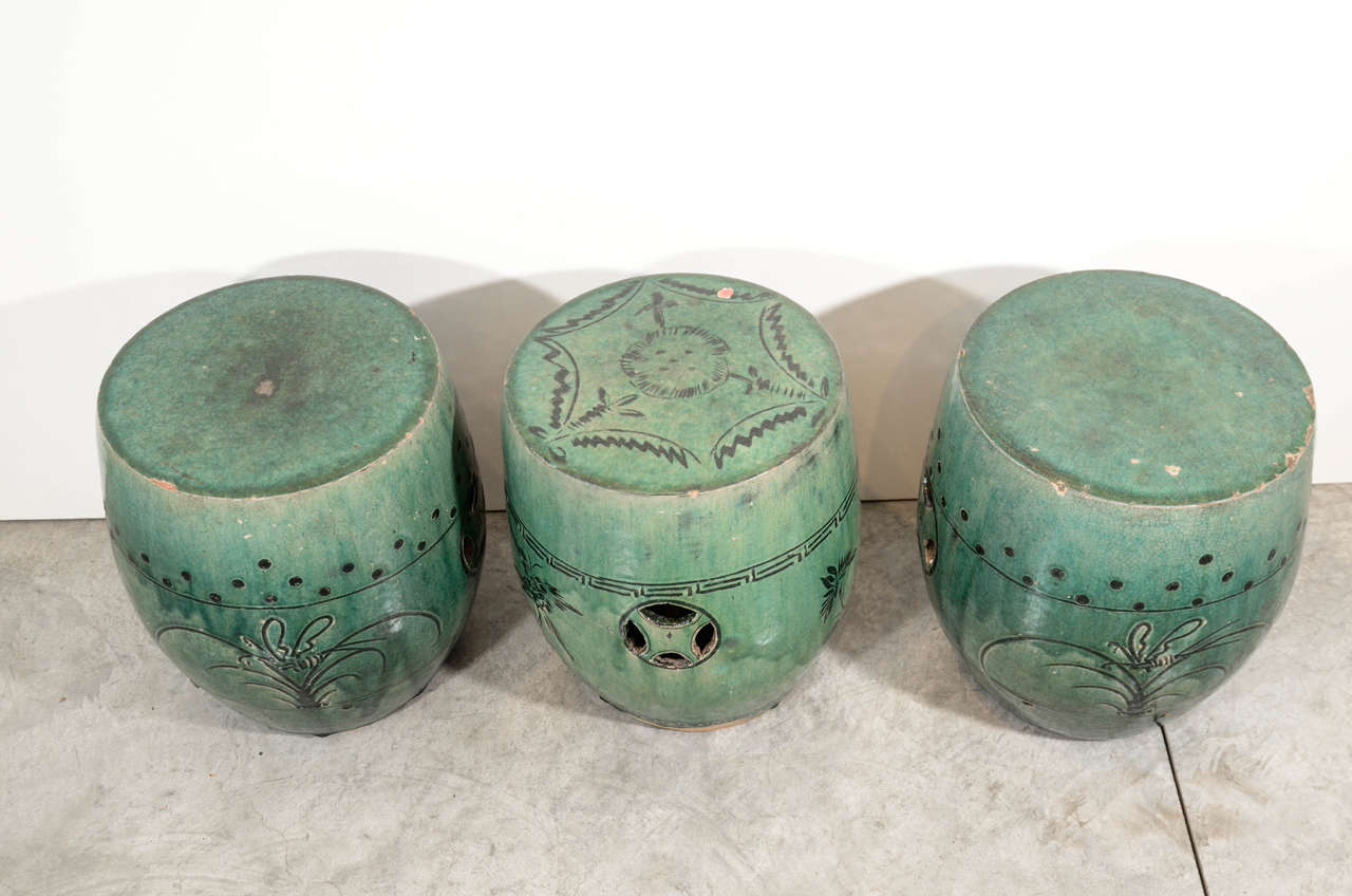 20th Century Antique Chinese Ceramic Garden Stools