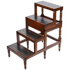 Antique 19th C. English Regency Library Steps