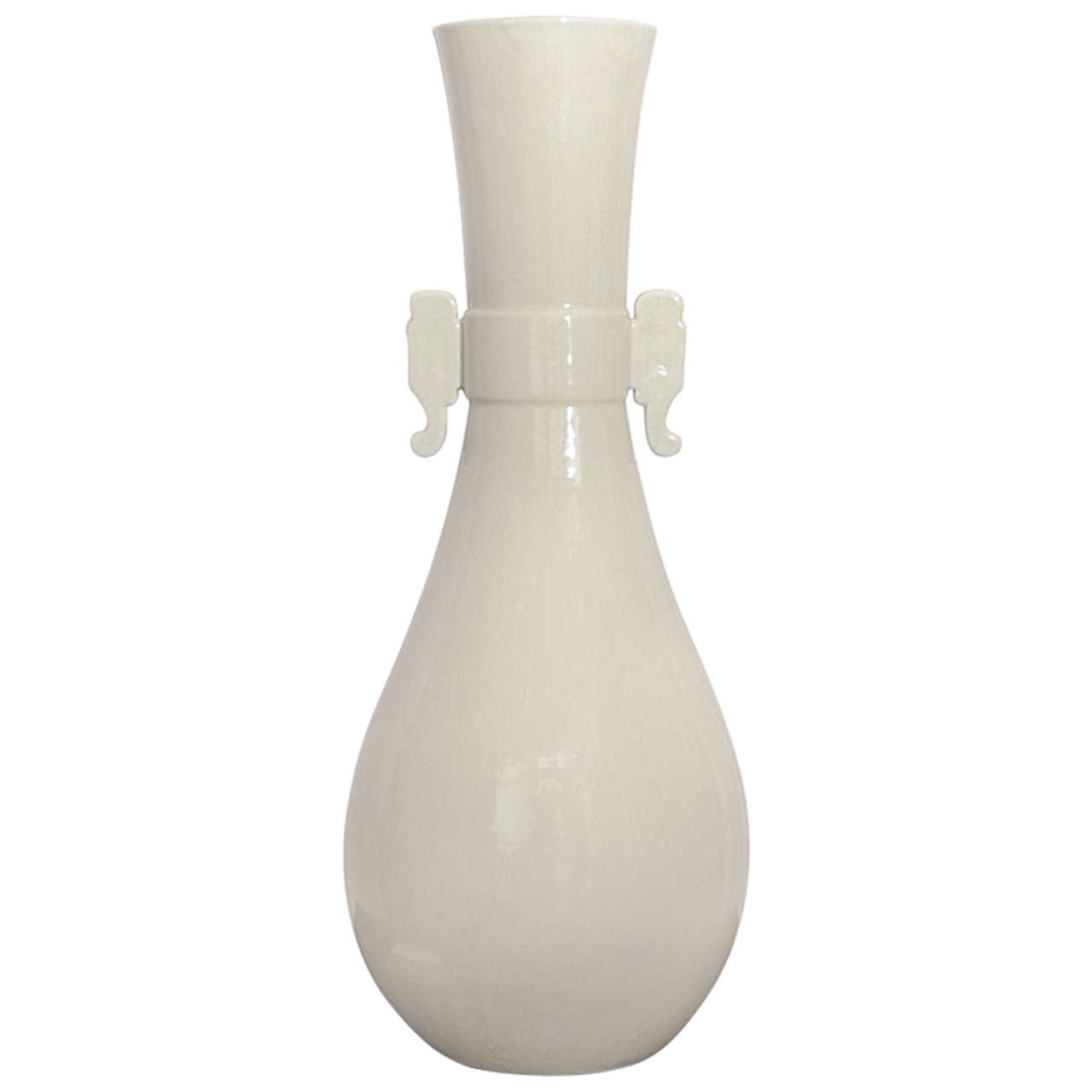 Contemporary Chinese Blanc de Chine Palace Vase For Sale