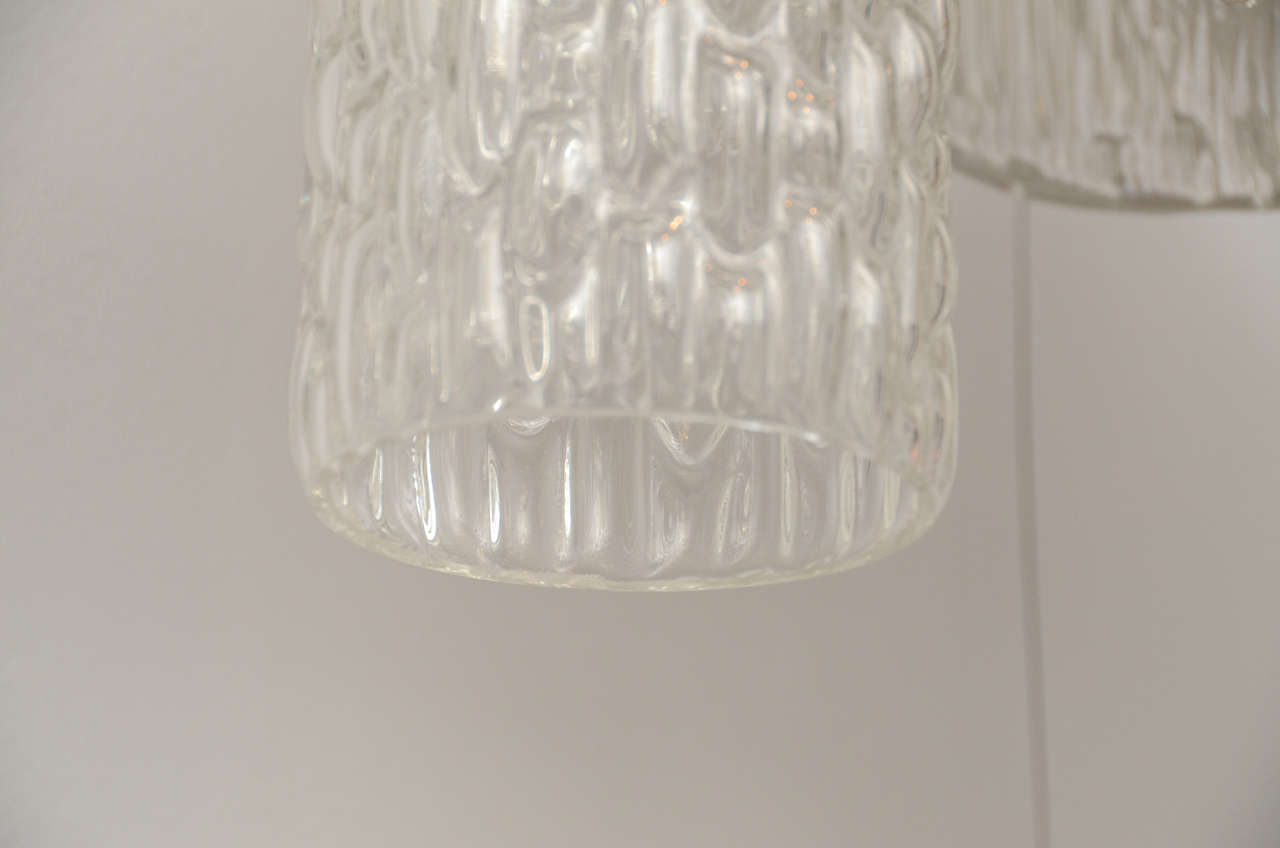 Textured Glass and Brass Pendant by Kalmar 1