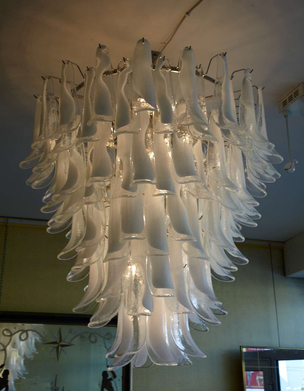 1970s Murano Glass "Lotus" Chandelier