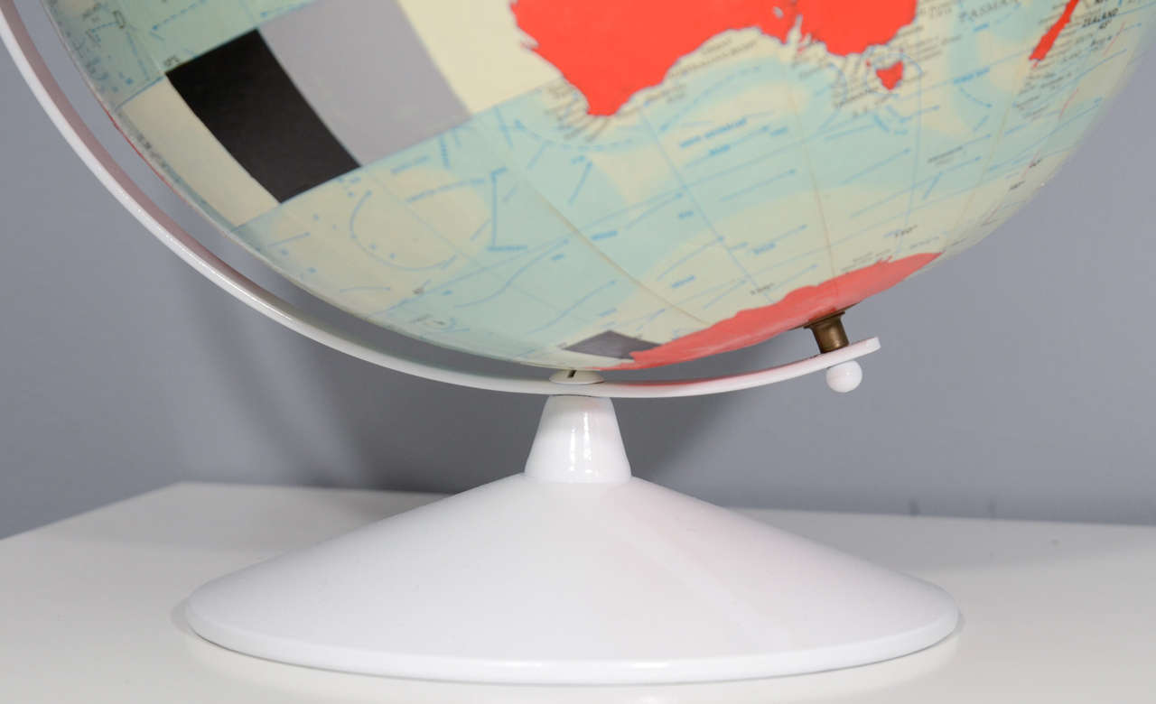 American Vintage, Hand-Painted Globe by Pop Artist, Dylan Egon
