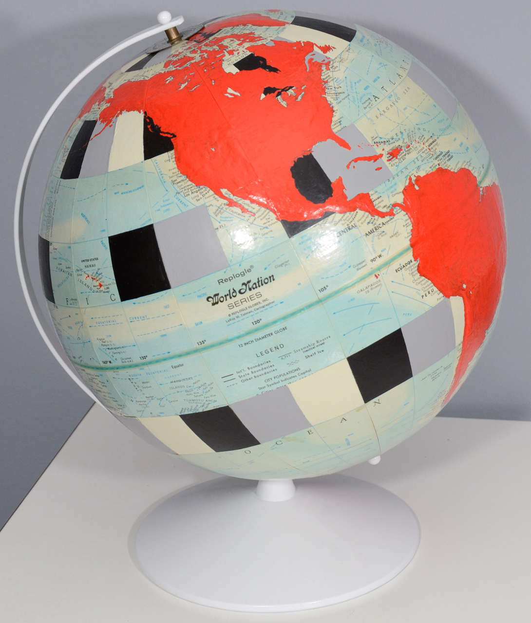 Vintage, Hand-Painted Globe by Pop Artist, Dylan Egon 1