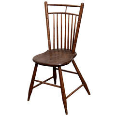 Wooden Side Chair with Spindle Back