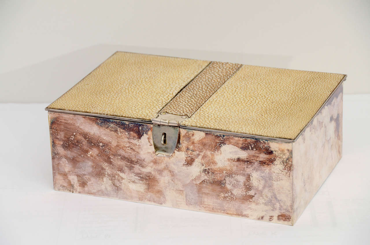 Shagreen and Silver Box In Excellent Condition In New York City, NY