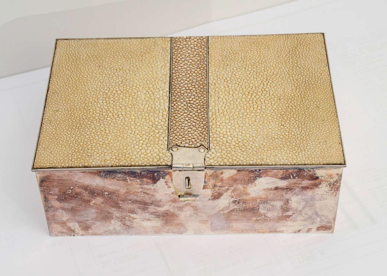 20th Century Shagreen and Silver Box