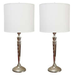 Vintage Pair of Silver Lamps