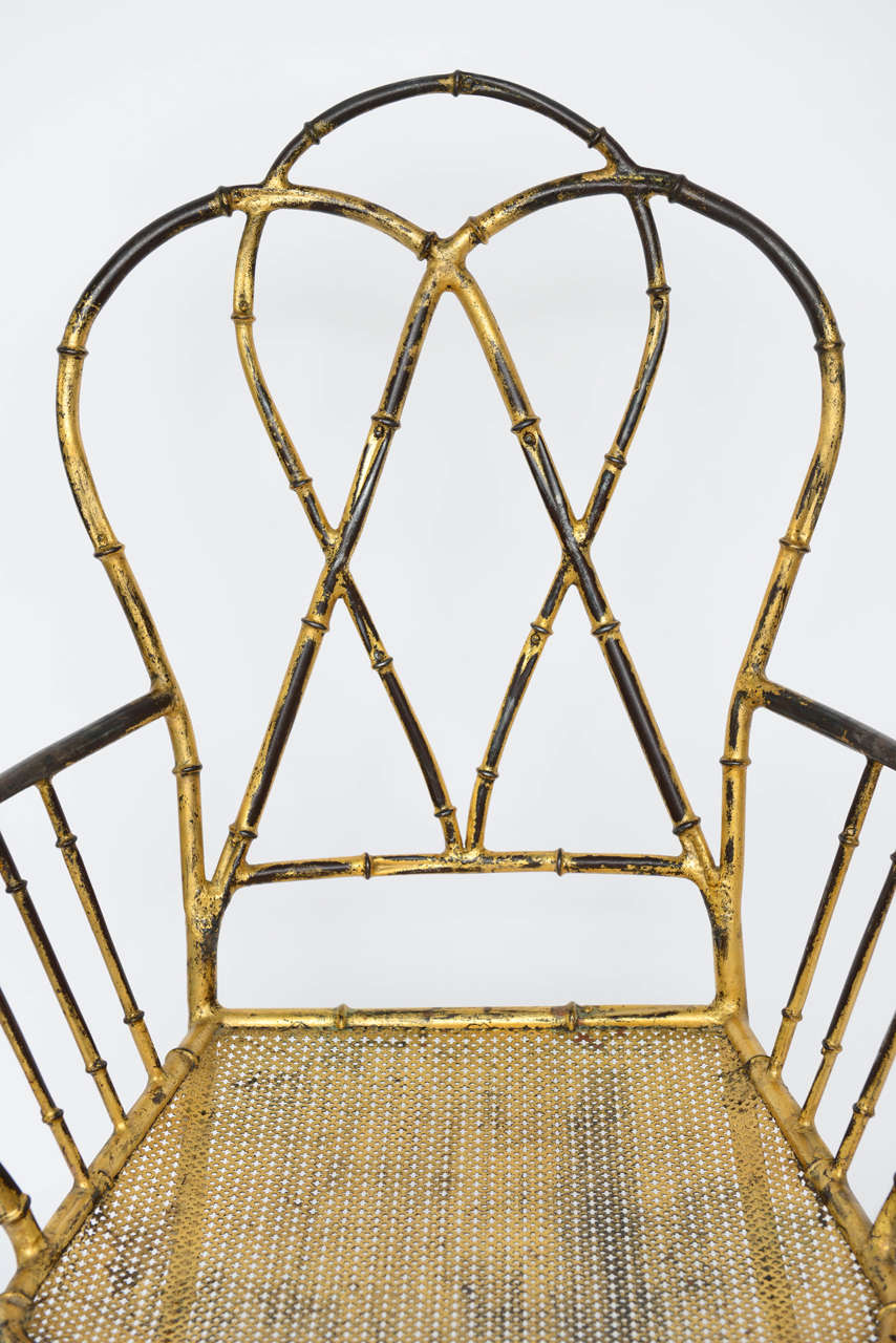 Gilt Metal Faux Bamboo Chairs at 1stDibs