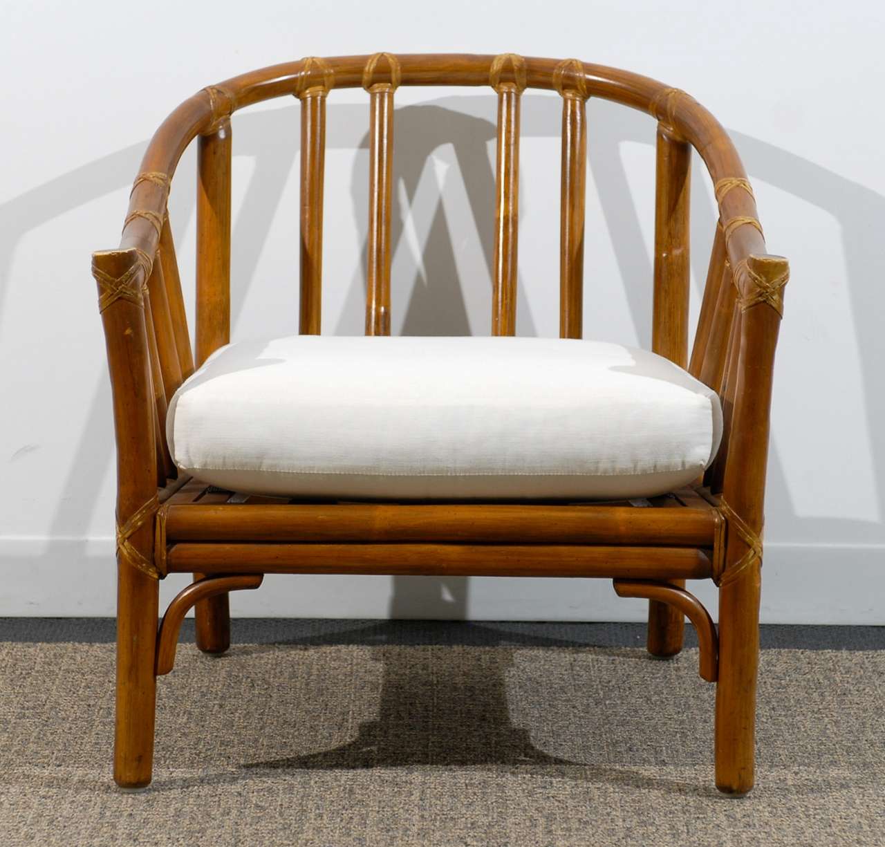 Handsome Pair of Bamboo Lounge/Club Chairs by McGuire 1