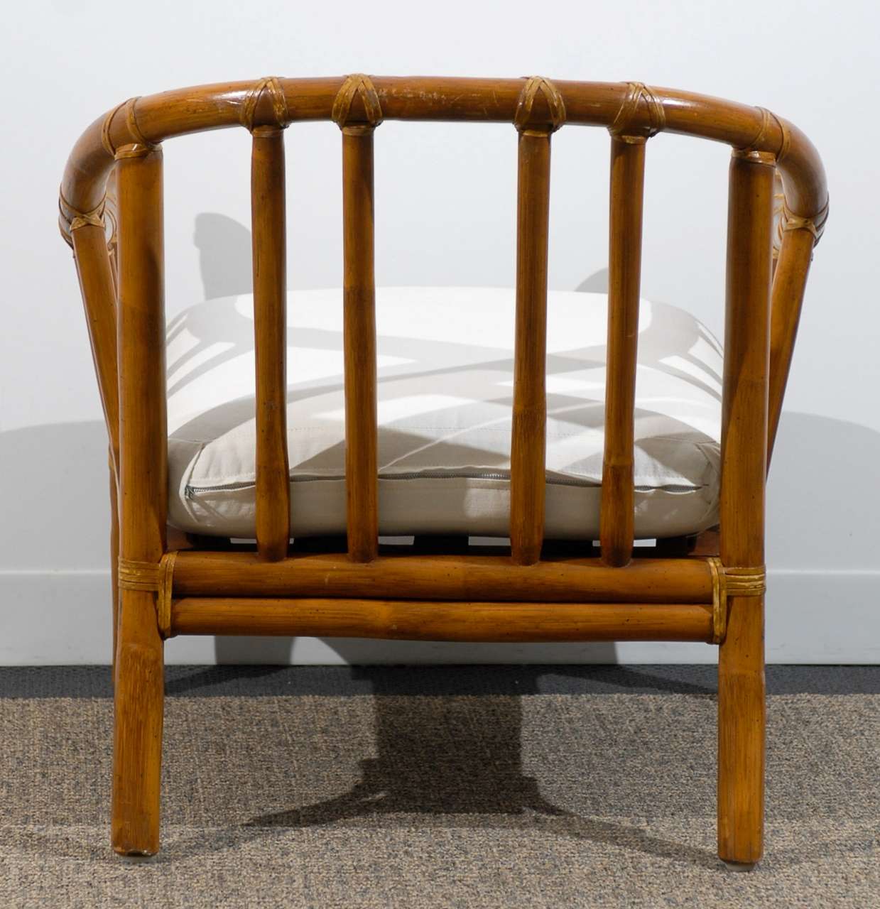 Mid-Century Modern Handsome Pair of Bamboo Lounge/Club Chairs by McGuire