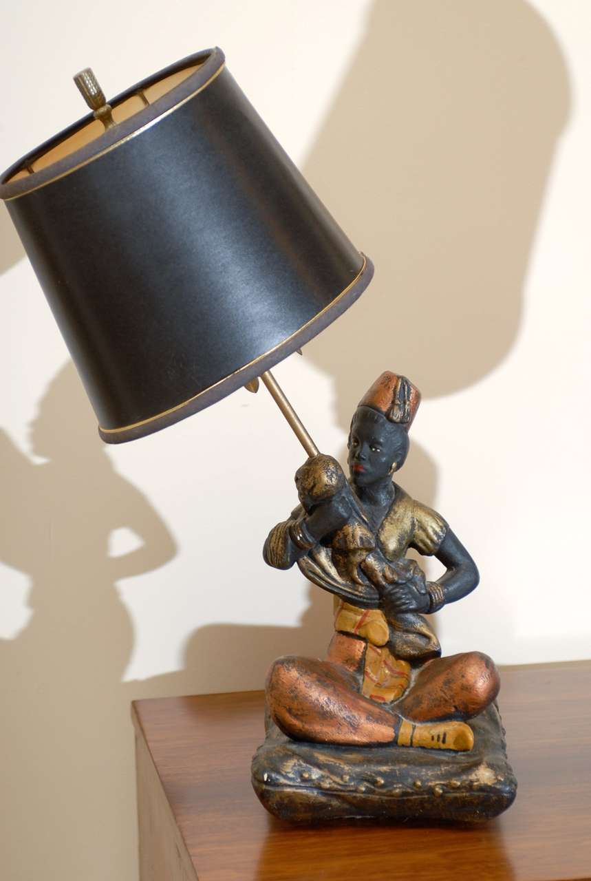 Unusual Pair of Blackamoor Lamps by Montecillo Studio For Sale at 1stDibs