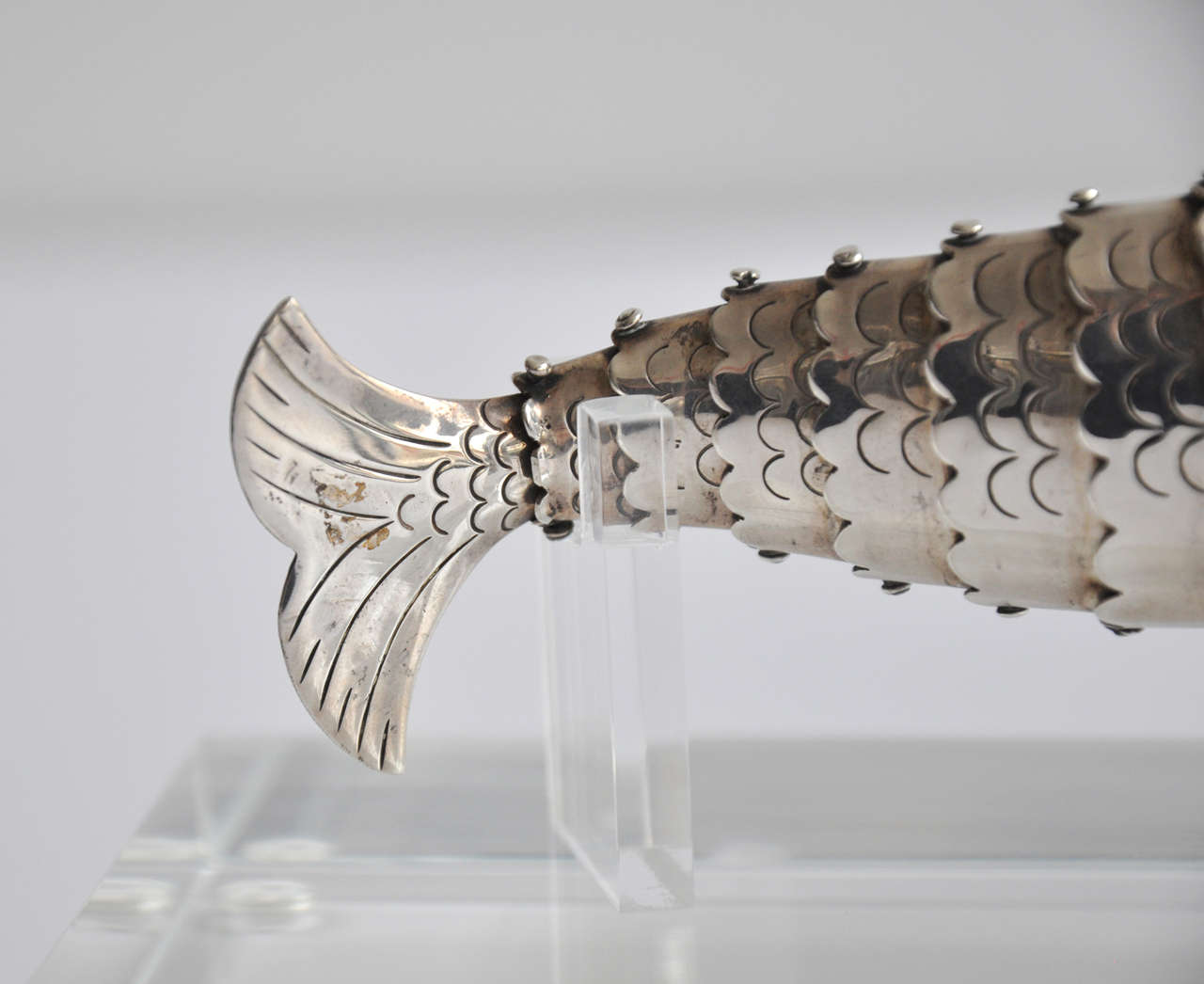 Mid-20th Century Stylized Fish Sterling Pillbox by William Spratling