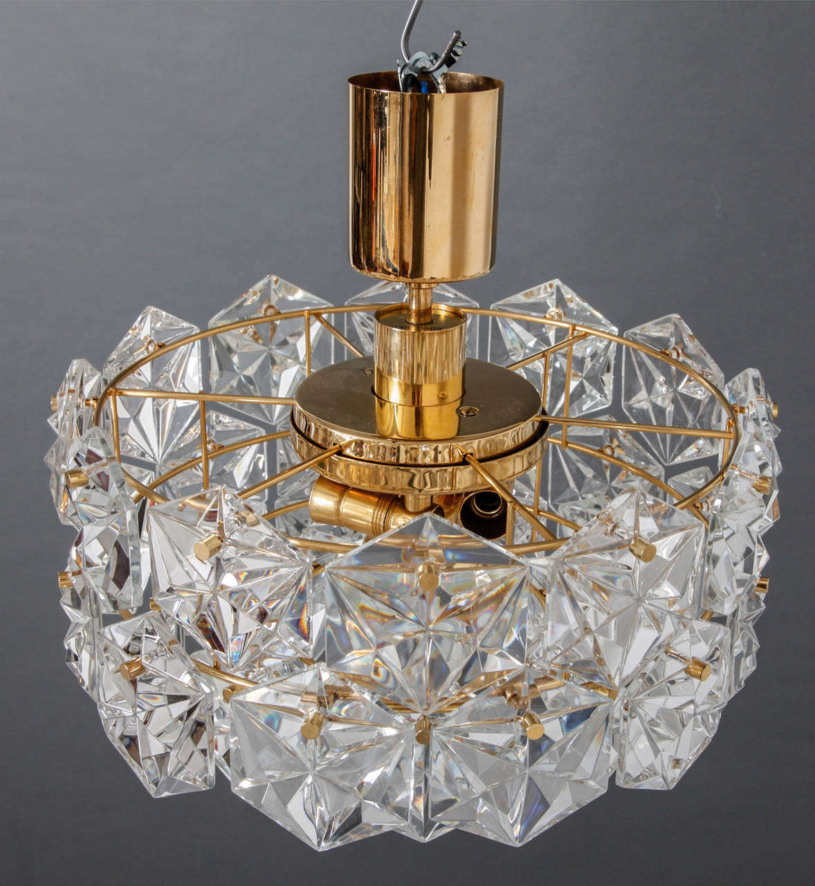 Mid-Century Modern Kinkeldey Hexagonal Crystal Chandelier