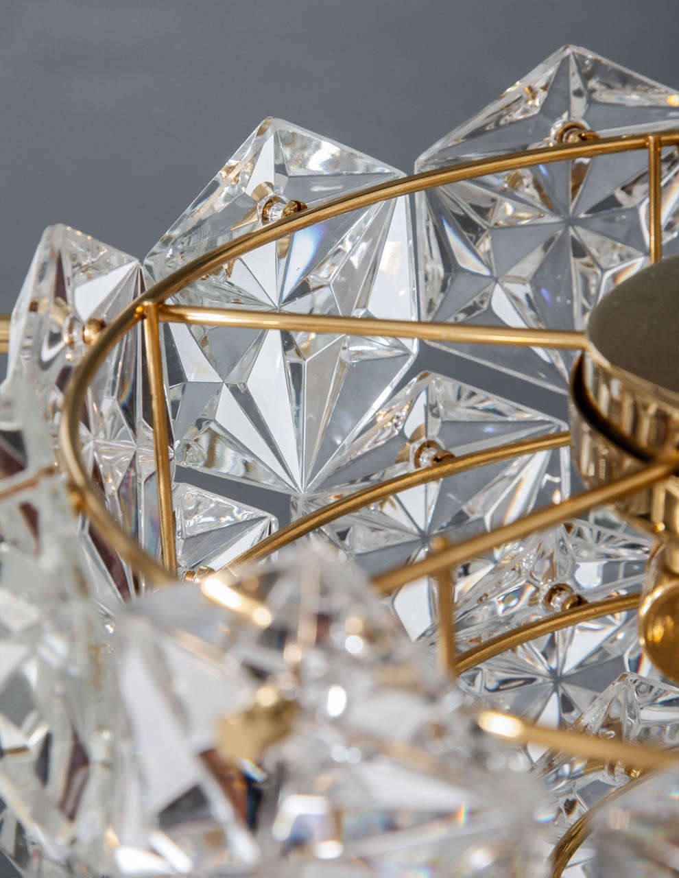Faceted Kinkeldey Hexagonal Crystal Chandelier